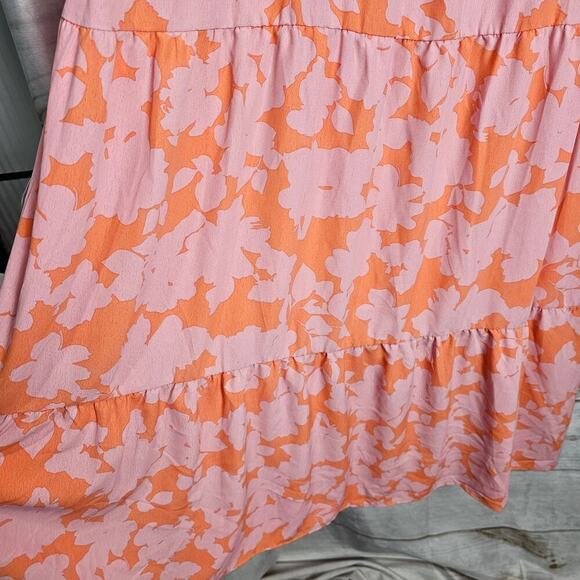 Sanctuary Maxi Dress Womens XL Pink Tiered Smocked Cottage Coquette Prairie - Picture 4 of 12